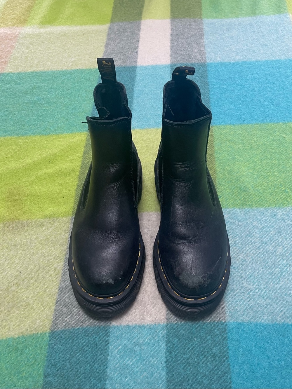 Dr. Martens Audrick Chelsea Platform Black Leather Boots Women's